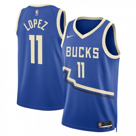Maillot Homme Milwaukee Bucks Brook Lopez 2024-25 Nike City Edition Bleu Swingman Maillot Homme Milwaukee Bucks Brook Lopez 2024-25 Nike City Edition Bleu Swingman